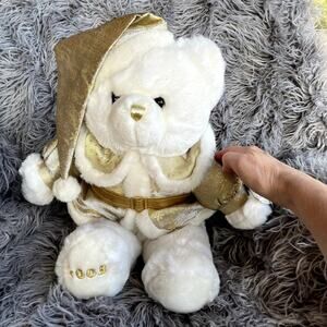 VTG Dan Dee Collectors Choice Keepsake Christmas Holiday Bear Plush 2003 Gold